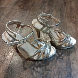 Gold brash 5" strappy heels